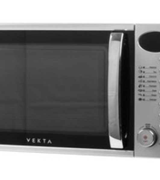 Микроволновая печь Vekta TS720ATS серебристый/черный, 20 л, 700 Вт, переключатели - кнопки, поворотный механизм