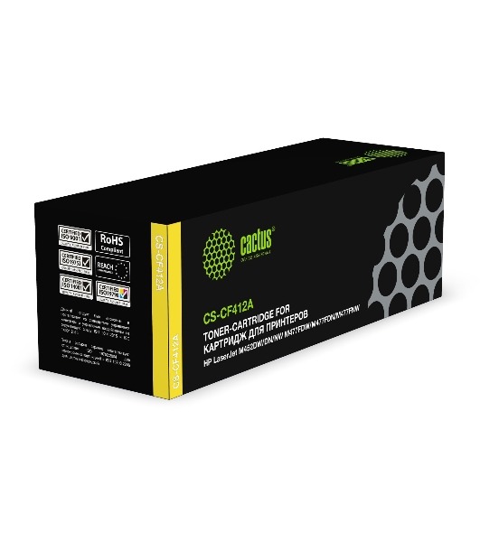 Картридж лазерный Cactus CS-CF412A желтый (2300 стр.) для HP LJ M452DW/DN/NW, M477FDW/M477FDN/M477FNW
