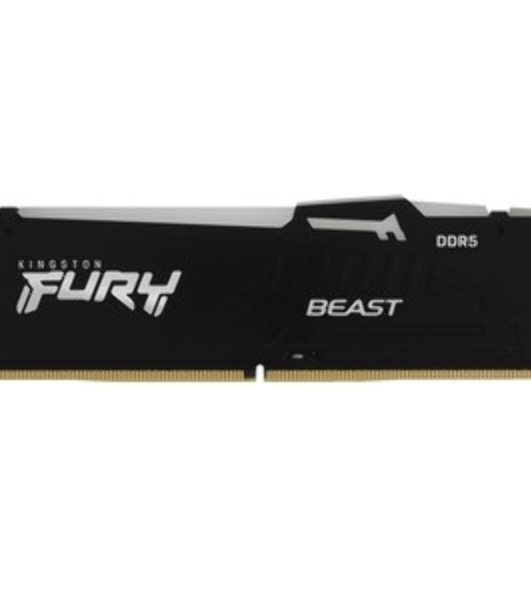 Оперативная память Kingston Fury Beast, DDR5, 16Gb (1x16Gb), 6000MHz, CL36, DIMM, с радиатором, RGB, белый