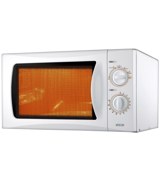 Микроволновая печь Mystery MMW-2013 белый, 20 л, 800 Вт, переключатели - поворотный механизм