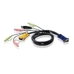 Кабель ATEN KVM Cable 2L-5305U Кабель для KVM: USB(Am)+DB15(m)+2*Audio (PC) -на- SPHD15(m)+2*Audio (KVM), 5м, фото 1