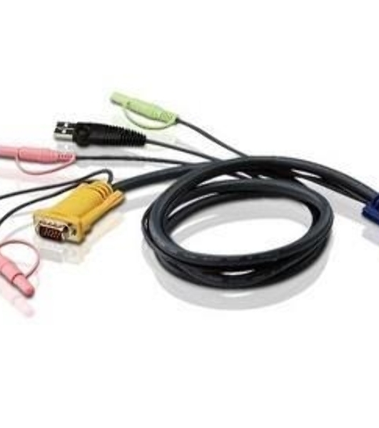 Кабель ATEN KVM Cable 2L-5305U Кабель для KVM: USB(Am)+DB15(m)+2*Audio (PC) -на- SPHD15(m)+2*Audio (KVM), 5м
