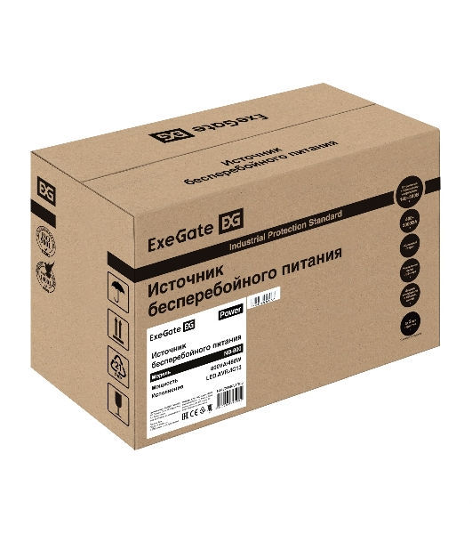 Источник бесперебойного питания ExeGate Power NB-800.LED.AVR.4C13 (800VA/480W, LED, AVR, 4*C13, батарея 12V 9Ah, Black)