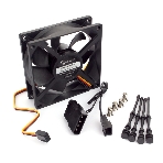 Вентилятор для корпуса Gembird 80x80x25, гидрод., тихий, 3 pin/4pin Molex, провод 30 см, фото3
