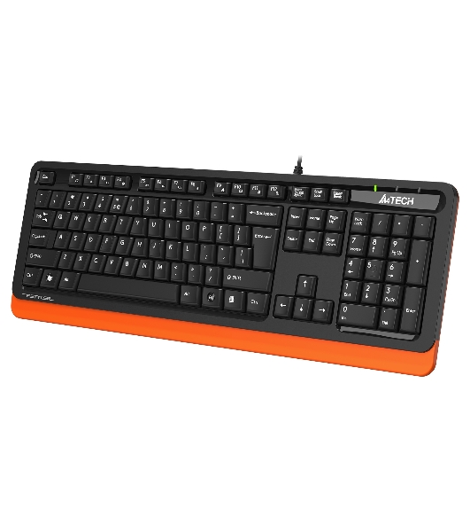 Клавиатура проводная A4Tech Fstyler FKS10, USB, черный/оранжевый