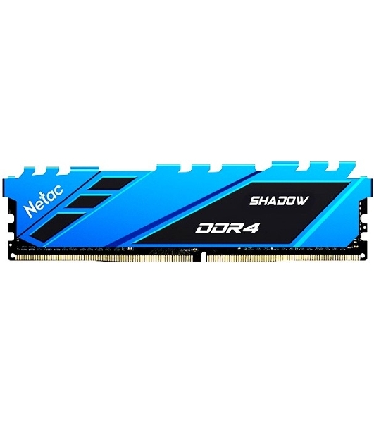 Оперативная память NETAC Shadow, DDR4, 16Gb (1x16Gb), 2666MHz, CL19, DIMM, с радиаторами, синий