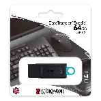 Флешка USB Kingston DataTraveler Exodia (DTX/64GB), 64Gb, USB 3.2 Gen 1, R/W 200/60, черный/бирюзовый, фото13