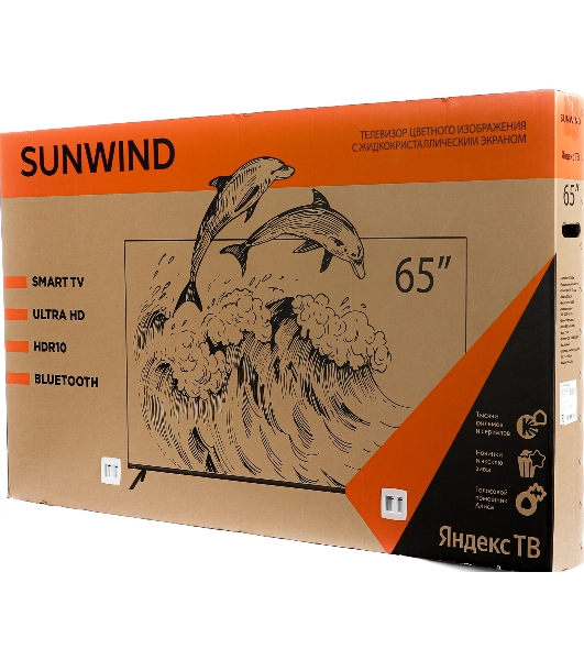 Телевизор SunWind 65' SUN-LED65XU401 черный LED UHD 60Hz Яндекс.ТВ