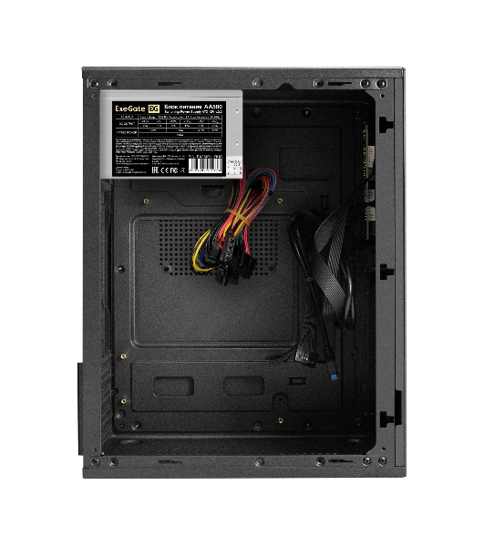 Компьютерный корпус Minitower ExeGate BAA-308MU2-AA500 (mATX, БП AA500 с вент. 8см, 1хUSB+2хUSB 3.0, HD Audio, черный)