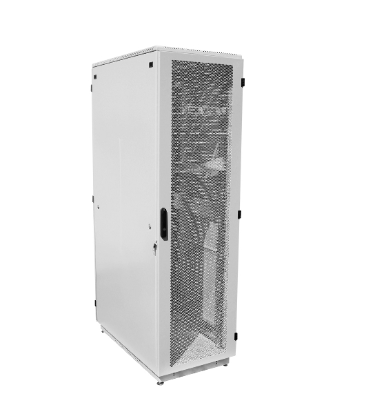Шкаф коммутационный ЦМО ШТК-М-42.6.8-4ААА 42U 600x820 мм пер. дв. перфор. задн. дв. стал. лист 2 бок. пан. направл. под закл. гайки 550 кг серый