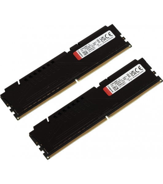 Оперативная память Kingston Fury Beast, DDR5, 32GB (2x16GB), 5600MHz, CL40, DIMM, с радиаторами, черный