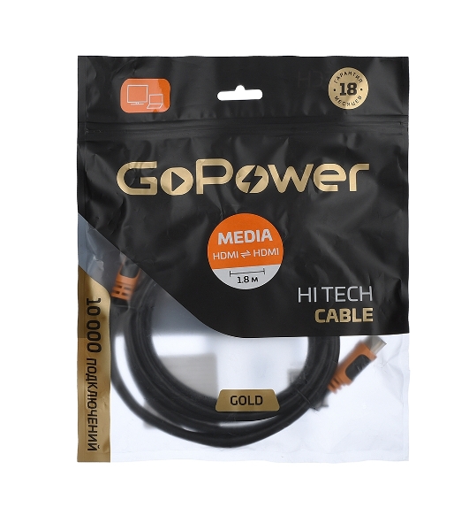 Кабель GoPower HDMI (M)-HDMI (M) 1.8M 00-00027308 черный