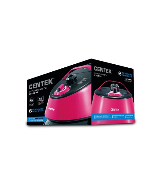 Отпариватель Centek CT-2372 малиновый, 2200 Вт, 45 г/мин, 1500 мл