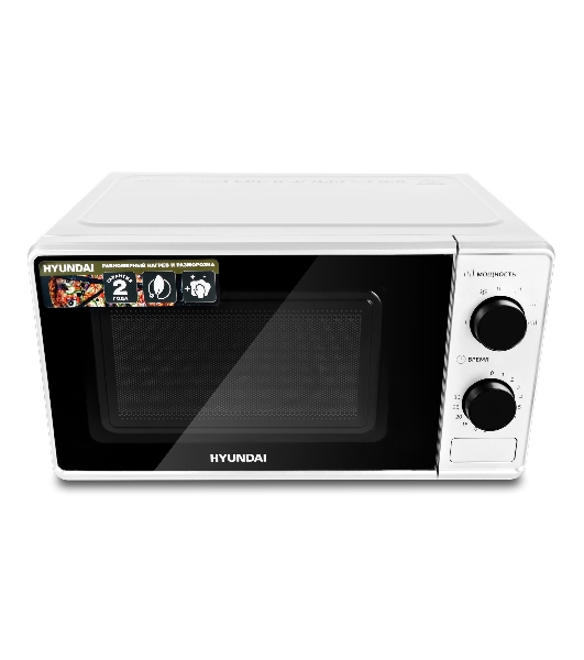 Микроволновая печь Hyundai HYM-M2041 белый, 20 л, 700 Вт, переключатели - поворотный механизм