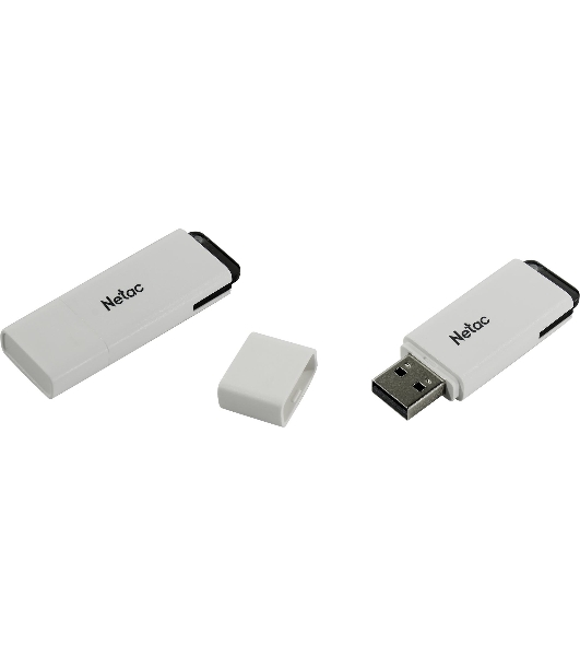 Флешка USB Netac U185 (NT03U185N-016G-20WH), 16Gb, USB 2.0, R/W 25/10, белый/серый
