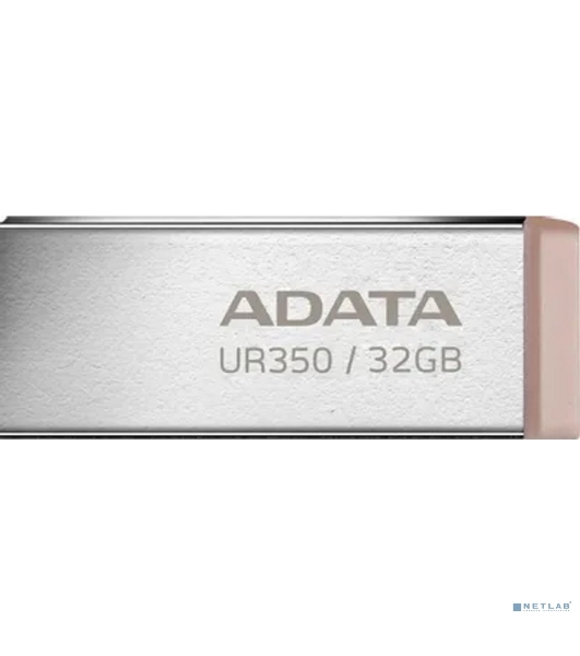 Флешка USB ADATA UR350 (UR350-32G-RSR/BG), 32G, USB 3.2, R/W 100/15, серебристый/коричневый