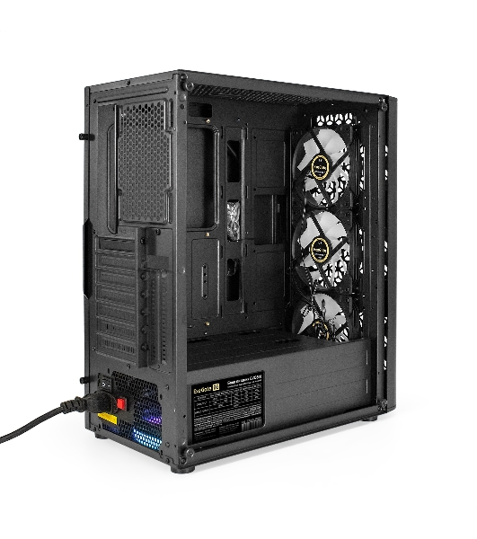 Компьютерный корпус Miditower ExeGate EVO-9202-EVO800 (ATX, БП EVO800RGb с вент. 12 см, с окном, 1*USB+1*USB 3.0, аудио, черный, 3 вент. 12см с RGb подсветкой)