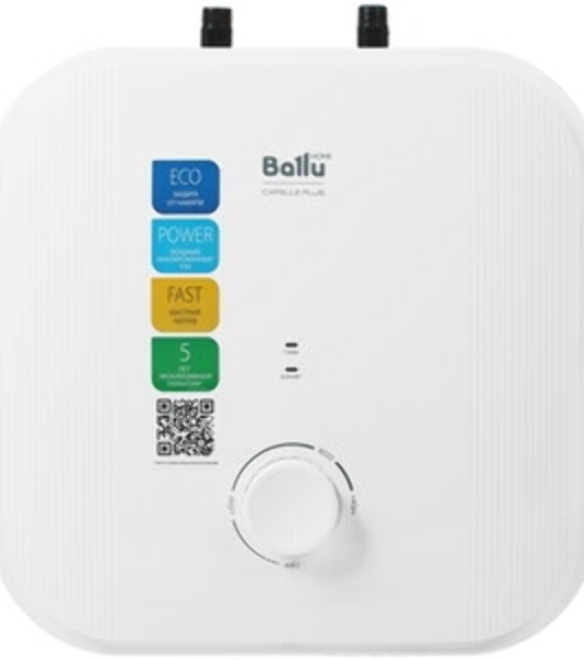 Водонагреватель электрический Ballu BWH/S 15 Capsule Plus U белый, накопительный, 15 л, 2 кВт