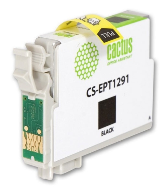 Картридж струйный Cactus CS-EPT1291 (T1291) черный (15 мл) для Epson Stylus Office B42/BX305/BX305F/BX320/BX525/BX625/SX420/SX425/SX525/SX620