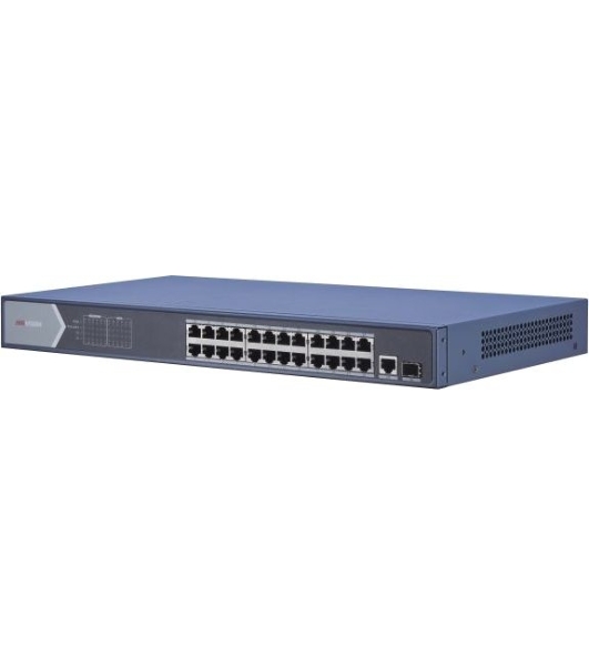 Коммутатор Hikvision DS-3E0526P-E, 24×1 Гбит/с PoE+ + 1×1 Гбит/с SFP, неуправляемый