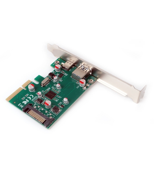 Контроллер USB Gembird SPCR-02, в PCI, порты: 2 внешн. USB 3.0 Type-C