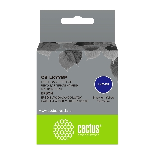 Картридж ленточный Cactus CS-LK3YBP черный шрифт, желтый фон (9 мм, 9 м) для Epson LW300/LW400/LW700/LW600P/LW1000P/K400/Z700/Z900