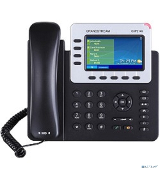 Телефон Grandstream GXP-2140, VoIP 2 Порта Ethernet 10/100/1000, 4 SIP линий, цветной TFT дисплей 480x272, HD Audio