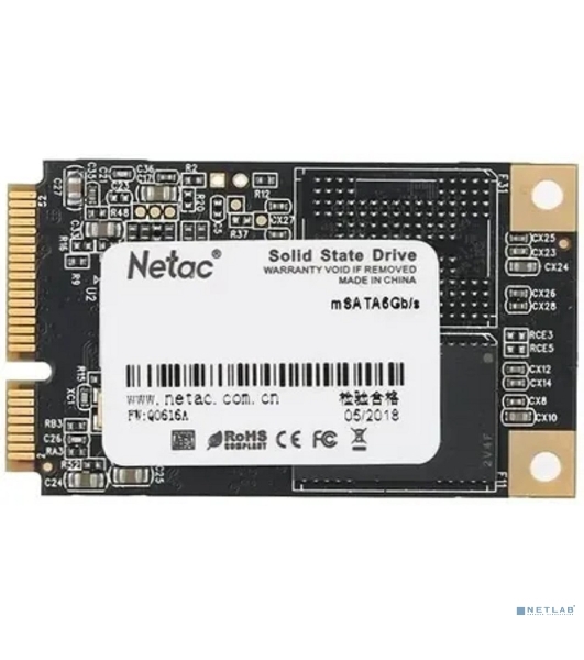 Накопитель SSD Netac N5M, 256Gb, mSATA, R/W 560/520