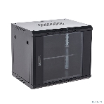 Настенный шкаф Rexant RAL 9005 19' 12U 600×600×635 (ШxГxВ), дверь стекло, металлическая задняя стенка, боковые съемные стенки, фото2