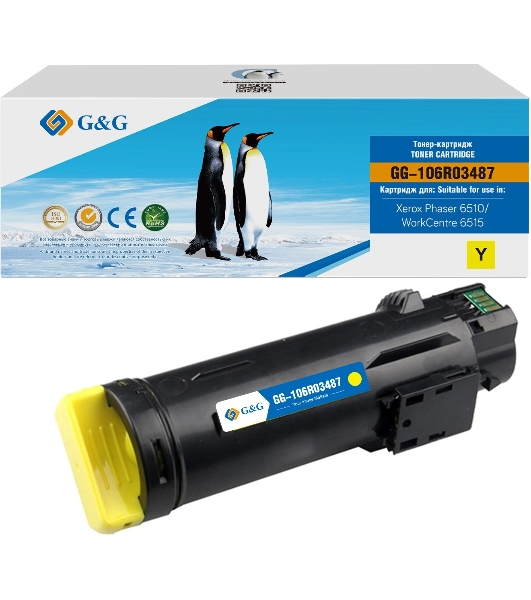 Картридж лазерный G&G GG-106R03487 106R03479/106R03487 желтый (2400 стр.) для Xerox Phaser 6510DN/WC 6515DN