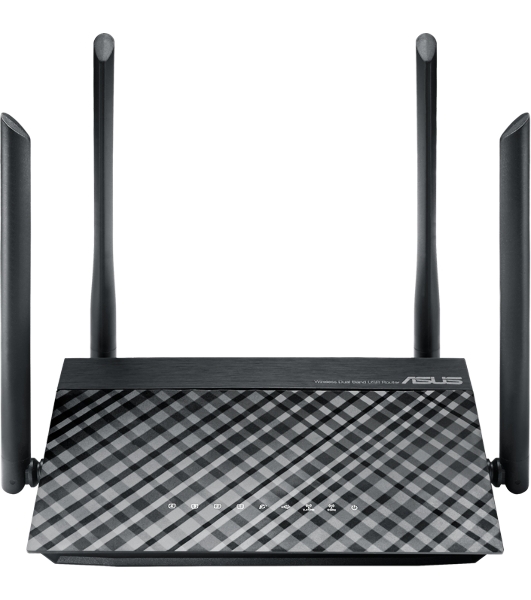 Маршрутизатор беспроводной Asus RT-AC1200 10/100BASE-TX черный (Dual Band)