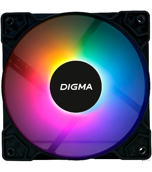 Вентилятор для корпуса Digma DFAN-FRGb1 черный, 120 мм, 1200 об/мин, 23 дБ, 4 pin