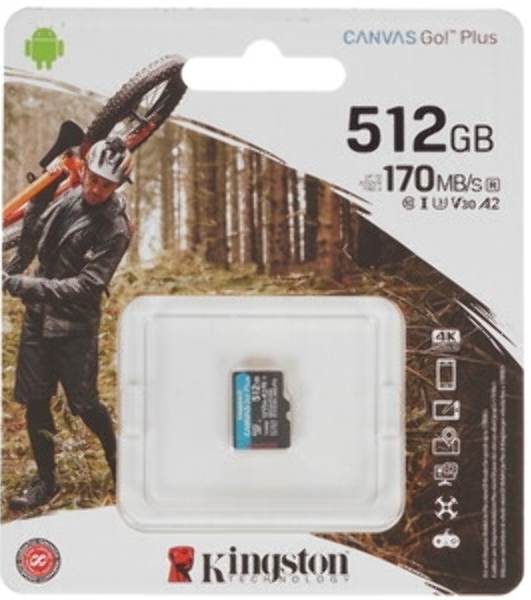 Флеш карта microSDXC 512Gb Kingston SDCG4/512GbSP Canvas Go! Plus V30 A2 w/o adapter