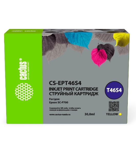 Картридж струйный Cactus CS-EPT46S4 (T46S4) желтый пигментный (30 мл) для Epson SureColor SC-P700