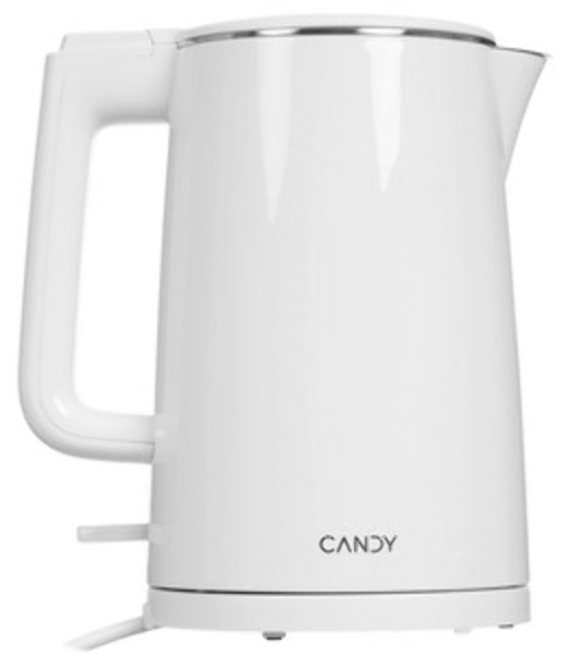 Электрочайник Candy CK-102 белый, 1.5 л, 2200 Вт, скрытый нагревательный элемент