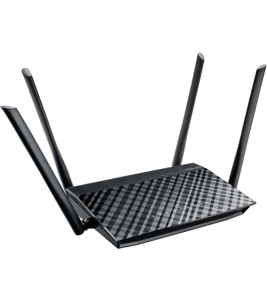 Маршрутизатор беспроводной Asus RT-AC1200 10/100BASE-TX черный (Dual Band)