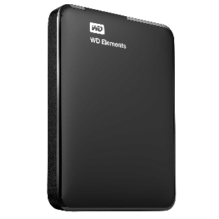 Внешний HDD 2.5' Western Digital Elements Portable, 2TB, USB 3.2 Gen 1 Type-A, 5400 rpm, черный