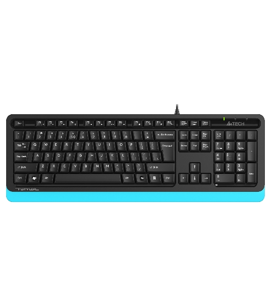 Клавиатура проводная A4Tech Fstyler FKS10, USB, черный/синий
