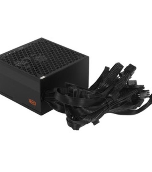Блок питания PCCOOLER, 750W 80 PLUS  (ATX, ATX 2.4, Non-modular, 1x24(20+4)pin 550мм, 1xCPU*2 8(4+4)pin 610+150мм, 3xPCIe 8(6+2)pin 510мм, 2xSATA*3+MOLEX4pin*1 450+150+150+150мм, Active, 120x120мм, 140x150x86мм, APFC, OVP, SCP, OPP (140-160%, 2ms delay))