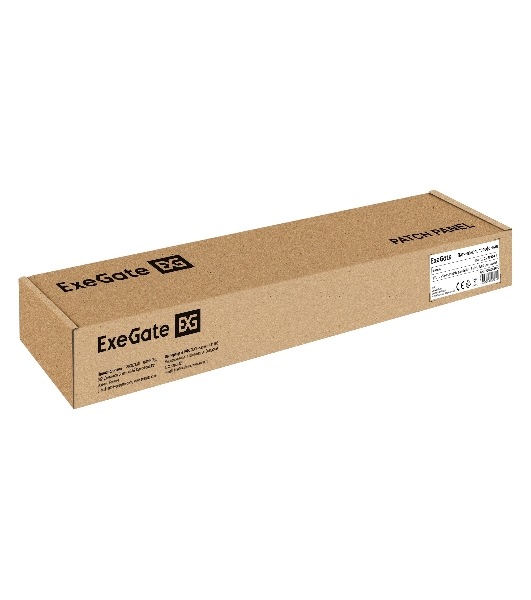 Патч-панель телефонная 19', 1U 25 port ExeGate разъем RJ-12 6P4C, RoHS, черный