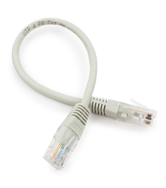 Патч-корд медный UTP Cablexpert PP10-0.25M cat.5, 0.25м, литой, многожильный, серый