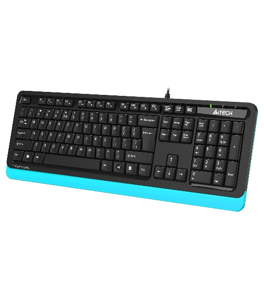 Клавиатура проводная A4Tech Fstyler FKS10, USB, черный/синий