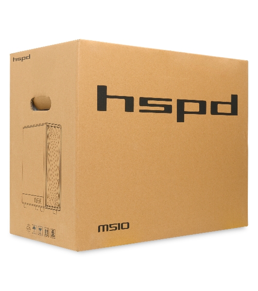 Компьютерный корпус без блока питания HSPD M510, Mesh Mid Tower, черный, TG, 0.5 SPCC, no fans ATX, mATX, mITX 180/280/160мм 1x2.5', 1x3.5', 7xPCI 1xUSB-A 3.0, 1xUSB-A 1.0 517x277x418мм