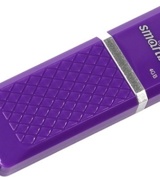 Флешка USB Smartbuy Quartz violet (SB4GbQZ-V), 4Gb, USB 2.0, R/W 20/10, фиолетовый