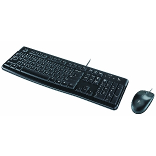 Комплект клавиатура+мышь Logitech MK120 проводной, USB, 1000 DPI, чёрный(заводская гравировка)