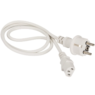 Шнур питания Lanmaster C13-Schuko, 3х0.75, 220В, 10А, белый, 3 метра