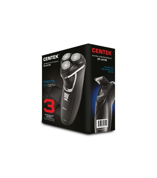 Электробритва Centek CT-2182 ротор, 5 плавающих головок, аккумулятор + работа от сети, влажное бритье