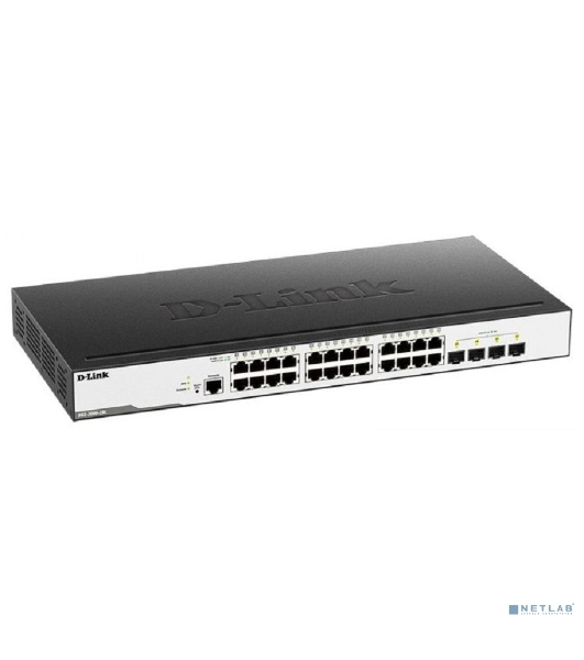 Коммутатор D-Link DGS-3000-28L/B1A, 24×1 Гбит/с + 4×1 Гбит/с SFP, управляемый