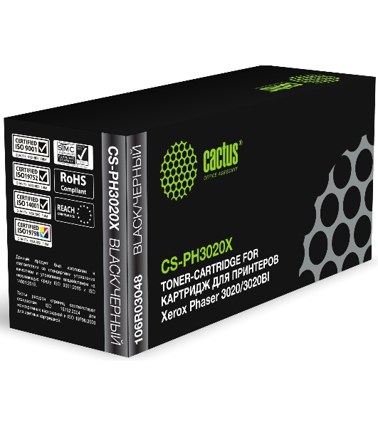 Картридж лазерный Cactus CS-PH3020X (106R03048) черный (3000 стр.) для Xerox Phaser 3020/3020BI
