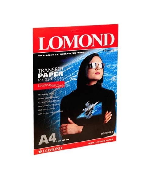 Термотрансфер Lomond 0808421 A4/140г/м2/10л./белый для темных тканей